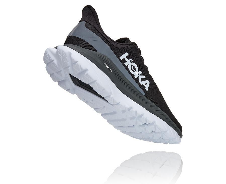 Hoka One One Mach 4 Löparskor Dam - Svarta/Vita - QWDNO-2057